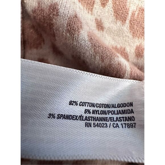 Old Navy Animal Print Button Front Cotton Blend Stretch Cardigan Sweater Tan Siz - Picture 4 of 4